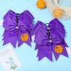 12 PCS Basketball Cheer Bows 8" Large Hair Bows Ponytail Holders for Girls Cheerleader Game Day Sports Team Spirit Accessories Handmade Glitter Streamer Hair Ribbons Bulk view 2