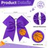 12 PCS Basketball Cheer Bows 8" Large Hair Bows Ponytail Holders for Girls Cheerleader Game Day Sports Team Spirit Accessories Handmade Glitter Streamer Hair Ribbons Bulk view 3