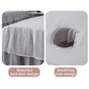 LDLCYCN Grey/b,190 * 80cm, Massage Table Skirt 4 Piece Massage Table Sheet Set Beauty Massage Table Skirt for Beauty Salon Full Wrap SPA Bed Cover Massage Table Accessories Washable view 4