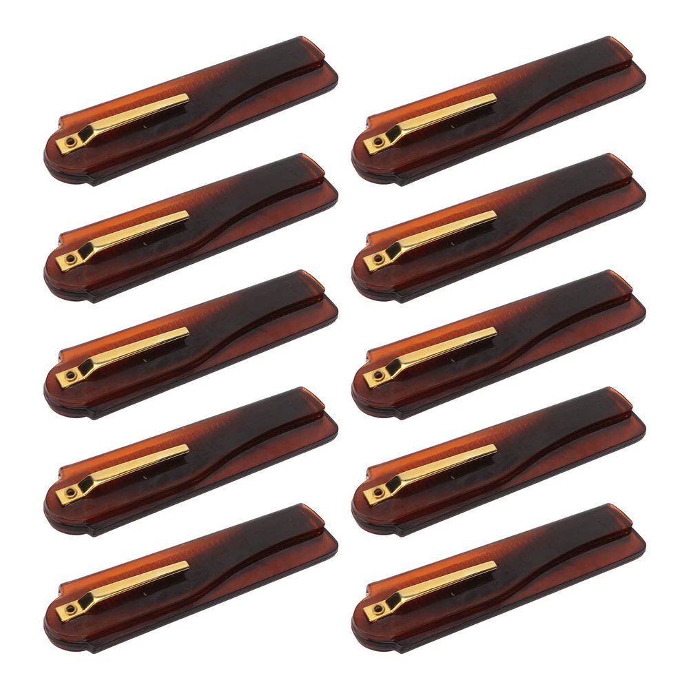 10 Pcs Folding Pocket Comb Hand Made Folding Type Fine Tooth Brown Comb Gold Buckle Sm for Men Ckle Sm for Men Pocket CombPocket CombFolding CombPortable