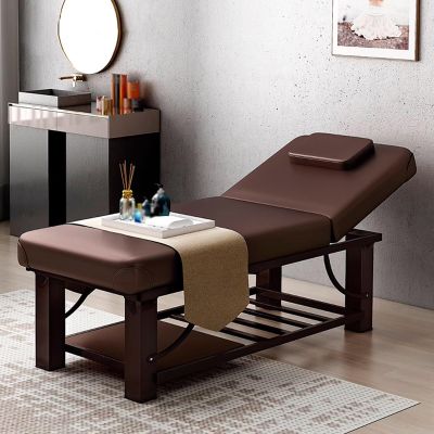 Adjustable Massage Tables, Esthetics Bed with Storage Shelf and Removable Headrest, SPA Bed for Home, Beauty Salon, Health Center, Leisure Club