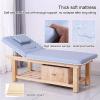 70/80cm Wide Adjustable Massage Table, Solid Wood Esthetics Bed with Storage Space, Removable Headrest and Chest Space for Beauty Salon, Foot Massage Shop, Leisure Club view 4