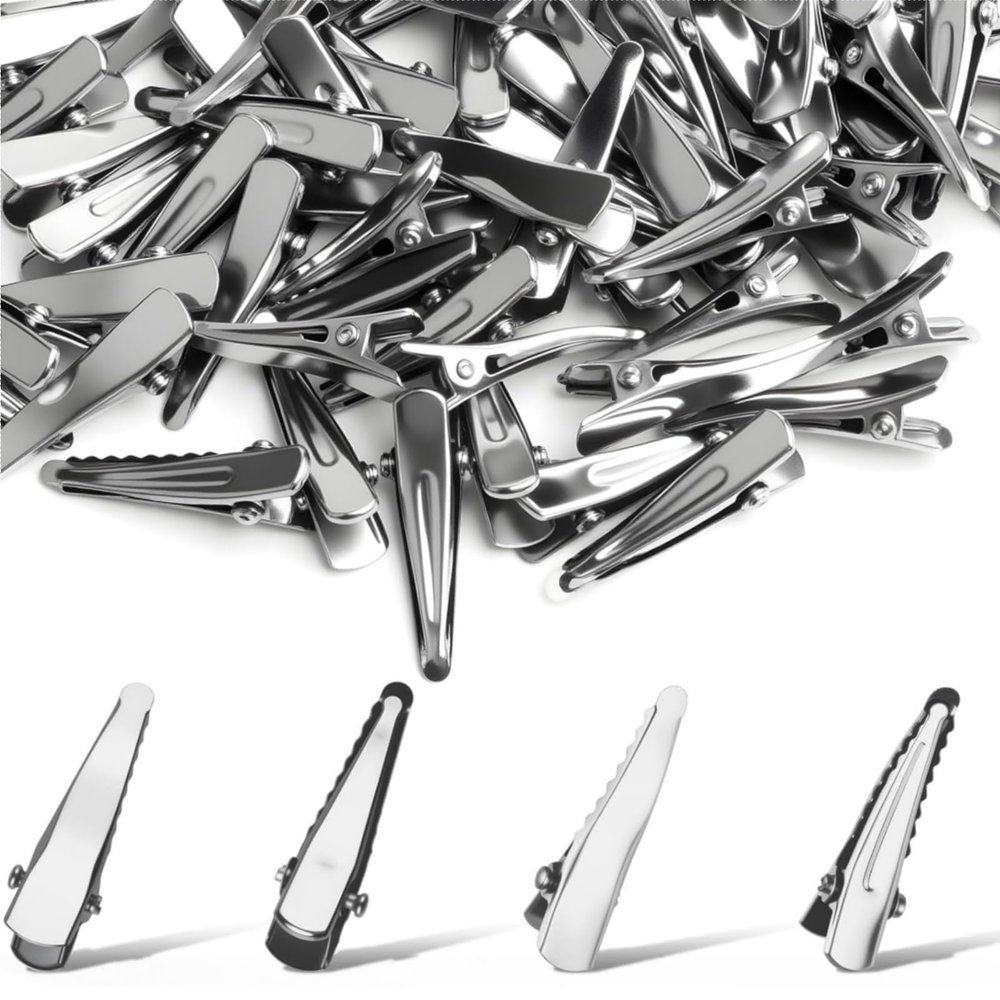 100Pcs Small Alligator Hair Clips 1.18in/30mm Silver Hair Clips for Styling Hairdressing Salon, Duckbill Bow Clip Hairclips for Crafts, Hair Accessories, & Arts & Crafts