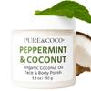 Peppermint Organic Coconut Oil Face and Body Polish - Non Toxic Body Exfoliator & Resurfacing Treatment - Smoothing Bump Eraser for KP & Strawberry Legs - Daily Hydrating Ritual for Sensitive Skin view 1
