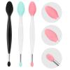 Unaone Lip Scrub Brush - 3 PCS Dual-ended Lip Scrubber Exfoliator and Silicone Lip Brush, 2-in-1 Silicone Lip Scrub Tool Lip Mask Applicator, Gentle Exfoliator & Applicator for Soft view 1