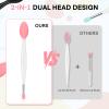 Unaone Lip Scrub Brush - 3 PCS Dual-ended Lip Scrubber Exfoliator and Silicone Lip Brush, 2-in-1 Silicone Lip Scrub Tool Lip Mask Applicator, Gentle Exfoliator & Applicator for Soft view 2