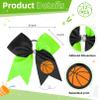 12 PCS Basketball Cheer Bows 8" Large Hair Bows Ponytail Holders for Girls Cheerleader Game Day Sports Team Spirit Accessories Handmade Glitter Streamer Hair Ribbons Bulk view 3