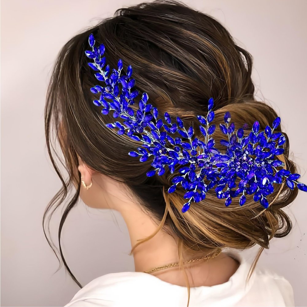 AMORARSI Crystal Wedding Hair Comb Bridal Hair Accessories Pearl and Rhinestone Bridal Side Combs for Women and Girls (Gold)