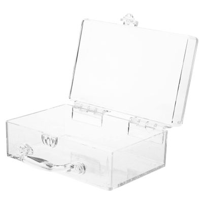 Healifty Portable Cosmetics Organizer Storage Box Lock for Makeup Bags Jewelry Hair Clips Swabs