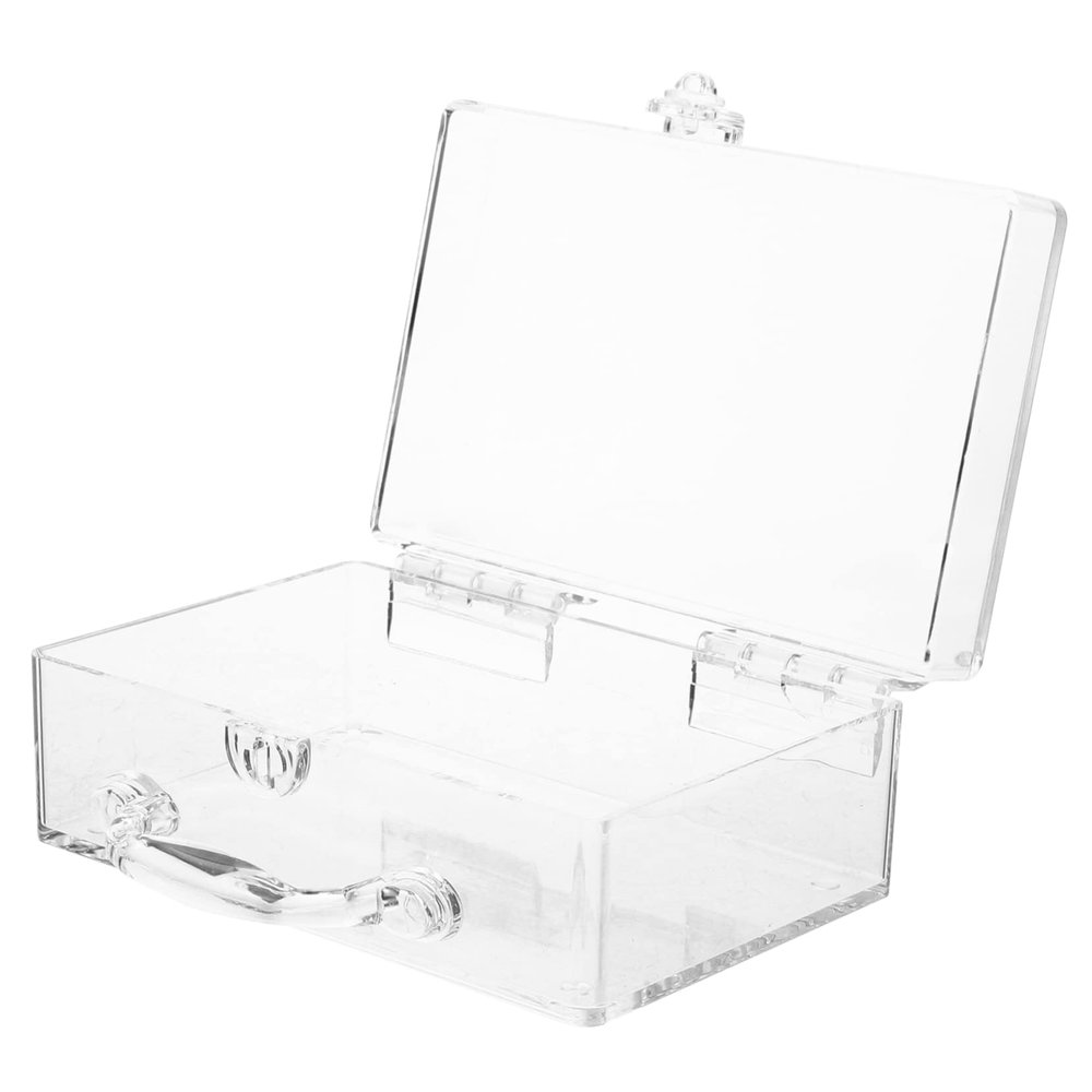 Healifty Portable Cosmetics Organizer Storage Box Lock for Makeup Bags Jewelry Hair Clips Swabs