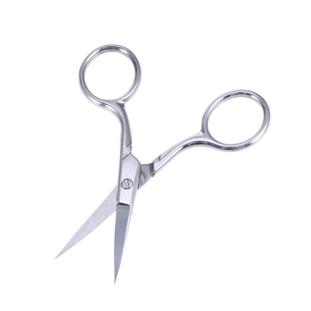 Healvian 2pcs Stainless Steel Eyebrow Scissors for Men Nose Hair Trimmer Facial Hair Scissors Curved Tips for Easy Cutting