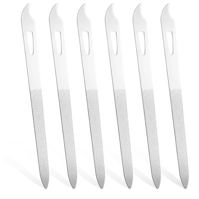 6PCS Metal Fingernail File, Double Sided Metal Nail File, Durable Thin Stainless Steel Nail Files for Filing Polishing, Manicure Pedicure Toenails Gentle Care Tools