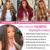 NARNI 28 Inch Honey Blonde Wig Human Hair 13x4 HD Deep Wave Lace Front Wigs Human Hair Pre Plucked 4/27 Highlight Ombre Deep Curly Lace Frontal Wigs 200% Density view 2
