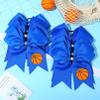 12 PCS Basketball Cheer Bows 8" Large Hair Bows Ponytail Holders for Girls Cheerleader Game Day Sports Team Spirit Accessories Handmade Glitter Streamer Hair Ribbons Bulk view 2