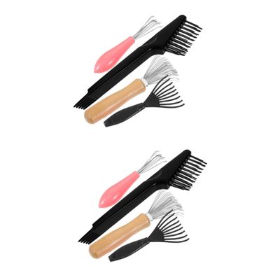 BESTYASH 8pcs Portable Hair Brush Cleaner Tool Scalp Cleaning Comb for Detangling and Maintaining Combs Multi-functional Hair Rake for Easy