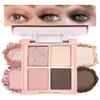 4Colors Eyeshadow Makeup Palette,Rose Gold Brown Natural Neutral Powde Eye Shadow Palette for Older Women,Long Lasting Naturing-Looking,Lightweight,Waterproof,Eye Makeup Kit Travel Size view 1