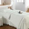 LDLCYCN White,180 * 60cm, Massage Table Skirt 4 Piece Massage Table Sheet Set Beauty Massage Table Skirt for Beauty Salon Full Wrap SPA Bed Cover Massage Table Accessories Washable view 1