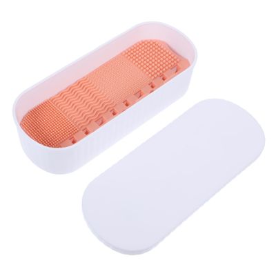 MUCKLILY Makeup Brush Cleaner Organizer Portable Makeup Tools Storage Holder with Drying Rack for Efficient Cleaning of Cosmetics Brushes for Home Travel Use