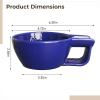 byepica Shaving Bowl For Men, Ceramic Foam Bowl With Pattern, Blue, Comfortable For Grooming Routine view 4