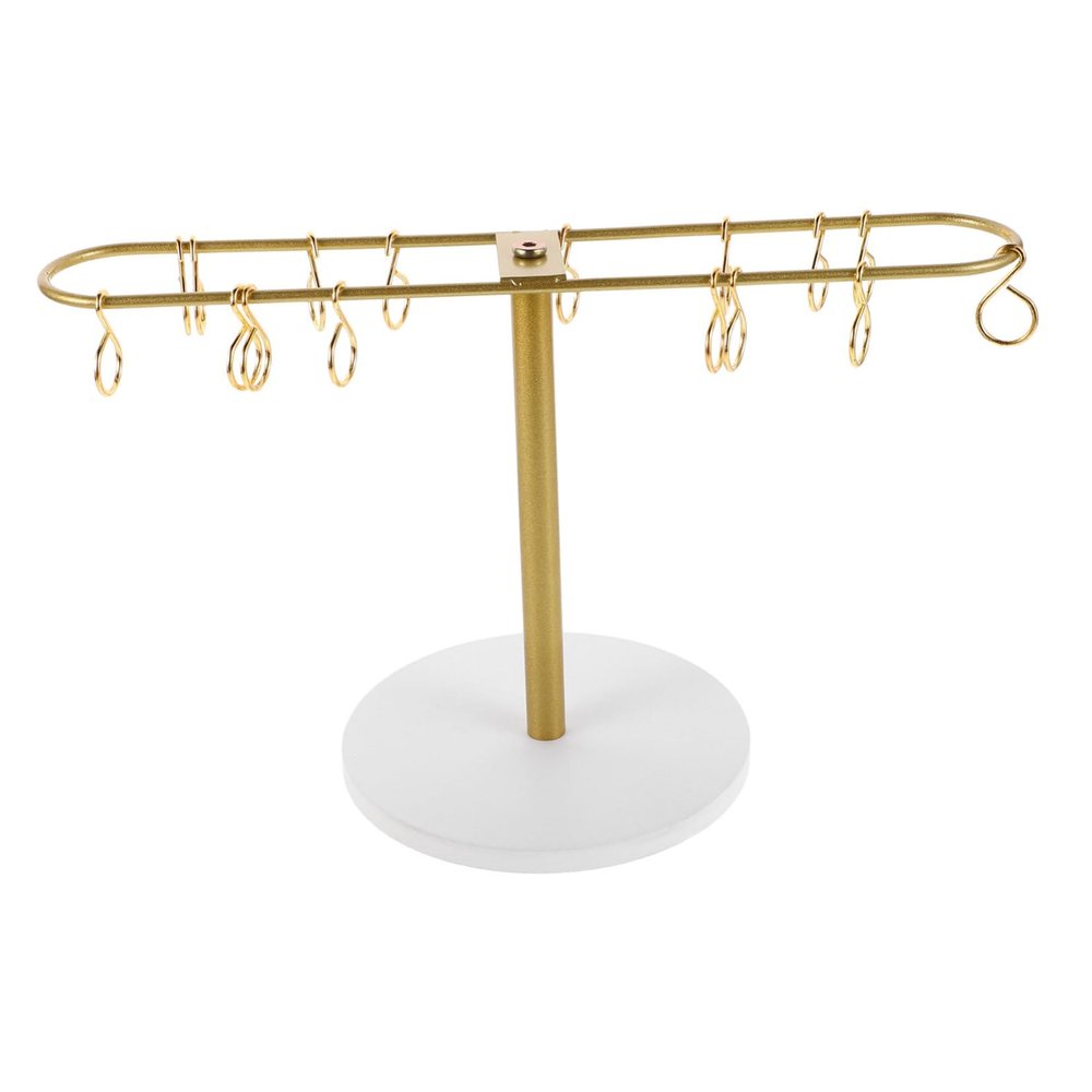 FONDOTIN Metal Hair Claw Clip Organizer with Hooks Space-Saving Storage Rack for Hair Accessories Desktop Display Holder for Women and Girls Bedroom Decor