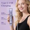 2-in-1 Electric Bikini Trimmer for Women, IPX7 Waterproof, Rechargeable Razor with Double-Edged Blade, Portable Hair Removal Shaver for Wet and Dry Use (Purple) view 3