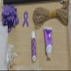 Heigble 50 Set Purple Ribbon Awareness Gifts Bulk Woman Purple Ribbon 50 Lip Balm 50 Hand Cream 50 Bag 50 Tag for Domestic Violence Awareness Lupus Epilepsy Pancreatic Cancer Party view 2
