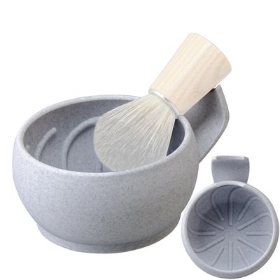 Grandslam Shaving Bowl with Ridges, Shaving Mug with Brush Stand, Shaving Soap Bowl for Shaving Cream and Soap, Durable & Holds Heat Longer, Rich & Thick Lather, Great for Traveling and Use at Home