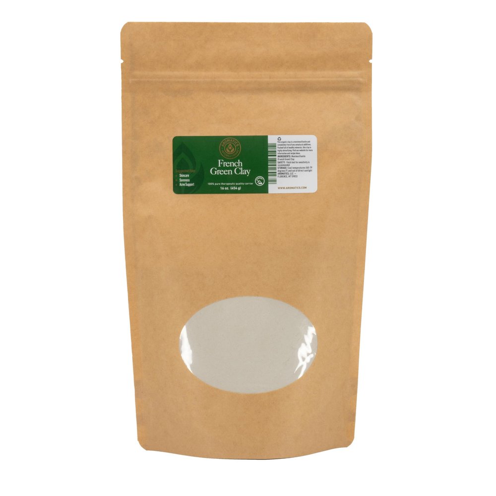 Aromatics International French Green 16 oz  Natural Mineral-Rich Clay Powder for Face Masks, Hair Care, and DIY Skincare