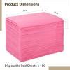 100 PCS Disposable Bed Sheets for Massage Table, 31" x 71" in Non-Woven Massage Table Cover, Disposable Bed Sheets for Spa Beds, Estheticians, Hotels, and Beauty SalonsPink view 4