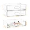 2 Pack Clear Makeup Storage Drawer, 12''W Stackable Bathroom Organizers and Storage Drawer, Acrylic Cosmetic Display Case For Vanity, Undersink, Cabinets, Desk Organizer view 3