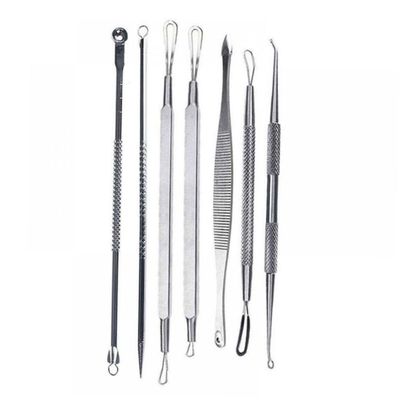 Beaupretty 7pcs Blackhead Extractor Tool Kit  Professional Comedone Remover Set for Face Nose and Chin  Nonslip Stainless Steel Tools for Blemish Removal and Skin Care