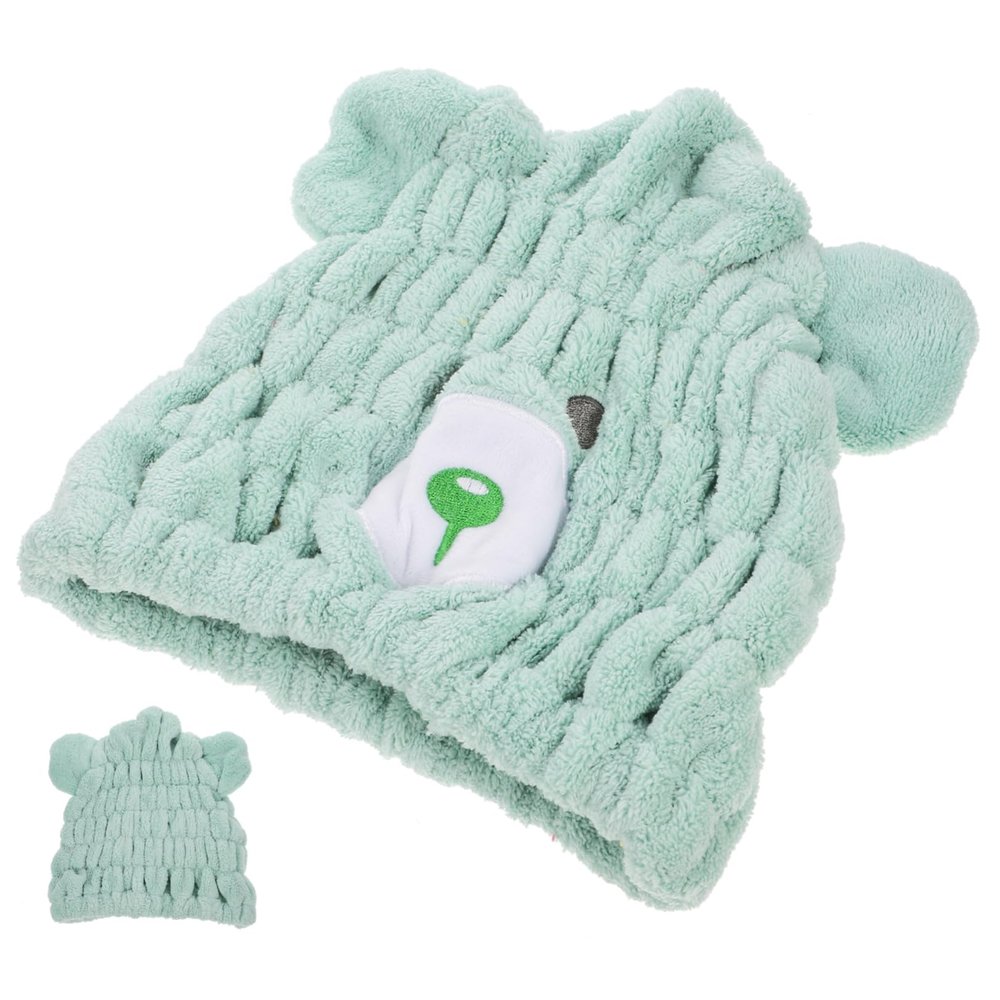 ASAKKURA Cute Animal Hair Drying Hat for Kids Absorbent Coral Fleece Towel Wrap Quick Drying Children's Hair Towel for Bathing and Swimming