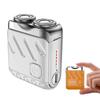 Portable Rotary Dual Ring Electric Shaver - Waterproof Magnetic Blade, Mini Small Steel Cannon Rotary Dual Ring Men's Electric Shavers - USB Rechargeable One-Button for Business Trip (D-White) view 1