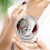 NWTRJ Travel Makeup Mirror Portable Folding Cosmetic Compact Mirror Cute White Cat Mini Pocket Mirror for Purses with 2 X 1x Magnification view 4