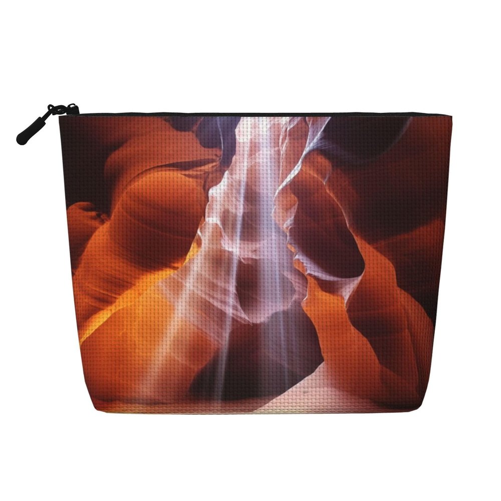 Dwvtfsm Antelope Canyon Makeup Bag For Women, Waterproof Linen Travel Cosmetic Organizer Lightweight Zipper Travel Toiletry Bag Organizer Makeup Brushes Storage Bag