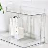2 Layers Makeup Organizers Countertop Versatile Bathroom Counter Organizer Modern Style Cosmetic Make Up Organizers for Desktop, Vanity, Bathroom, Office (Clear White) view 3