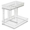2 Layers Makeup Organizers Countertop Versatile Bathroom Counter Organizer Modern Style Cosmetic Make Up Organizers for Desktop, Vanity, Bathroom, Office (Clear White) view 4