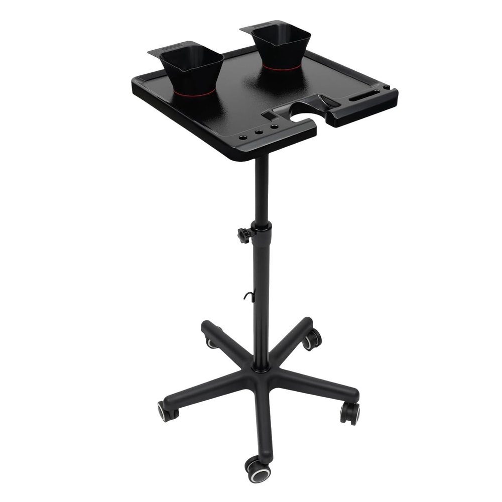 Salon Stations for Hair Stylist, Salon Tray on Wheels,Tray Cart with 2 Magnetic Bowls, for Barber Shop and SPA Shop