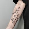 2pcs Rose Herb Tattoo Sticker Juice Waterproof Long-lasting Female Models Arm Flower Arm Plain Flower Non-reflective Stickers, Fake Tattoos view 2