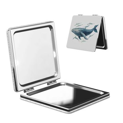 SDTYKHJ Blue Whale Travel Makeup Mirror Double Sided 1X/2X Magnification Compact Vanity Mirror for Women Magnifying Cosmetic Mirror Folding Handheld Mirror for Purse Pocket