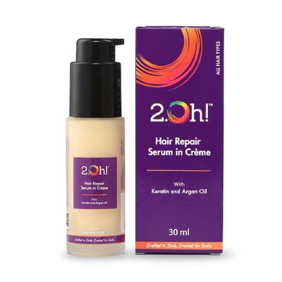 2 Italian Hair Repair Serum In Crme | For Dry Frizzy Hair with Active Repair Catalysts | Prevents Frizz and Breakage | Hair Serum for Women and Men | Keratin, Argan Oil | Lightweight, Non-Greasy