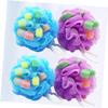 Vaguelly 4pcs Loving Heart Bath Balls Sponge Shower Balls Lightweight Boys and Girls Bathroom Decor Exfoliating Sponges view 4