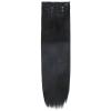 24-Inch Black Clip-in Curly Hair Extensions, Heat-Resistant Synthetic, 4-Piece Set, Natural Soft Look, Easy Wear and Remove, Adds Volume & Style view 1