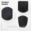 24-Inch Black Clip-in Curly Hair Extensions, Heat-Resistant Synthetic, 4-Piece Set, Natural Soft Look, Easy Wear and Remove, Adds Volume & Style view 2