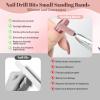 100Pcs Small Sanding Bands Nail Drill Bit, 3.1mm Mandrel Bit for Acrylic Nails Gel Removing Shaping Polishing Salon Use (240 Grit, Pink) view 2