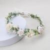 PoshMyra Greenery Flower Crown for Girls White Floral Holo Hair Headpiece bride Wreath Bridemaid Crown Rustic Wedding Women Garland Photo Prop Headband for Adult view 4