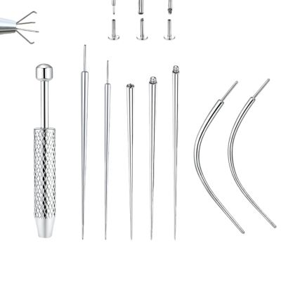 HAPNEWEY 16G 18G Piercing Taper & Ball Grabber Tool -Flat Back Earrings Applicator Tool,Body Piercing Kit for Changing Jewelry
