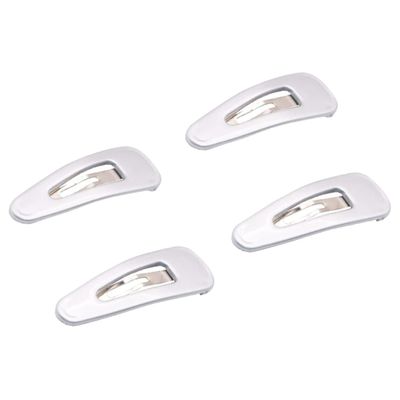 Parcelona French Mini Set of 4 Small Celluloid Acetate Snap Hair Clips No Slip Fashion Durable Styling Women Hair Accessories Girls Snap Hair Barrette, Made in France (Silver)