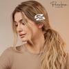 Parcelona French Mini Set of 4 Small Celluloid Acetate Snap Hair Clips No Slip Fashion Durable Styling Women Hair Accessories Girls Snap Hair Barrette, Made in France (Silver) view 2