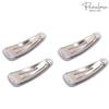 Parcelona French Mini Set of 4 Small Celluloid Acetate Snap Hair Clips No Slip Fashion Durable Styling Women Hair Accessories Girls Snap Hair Barrette, Made in France (Silver) view 4